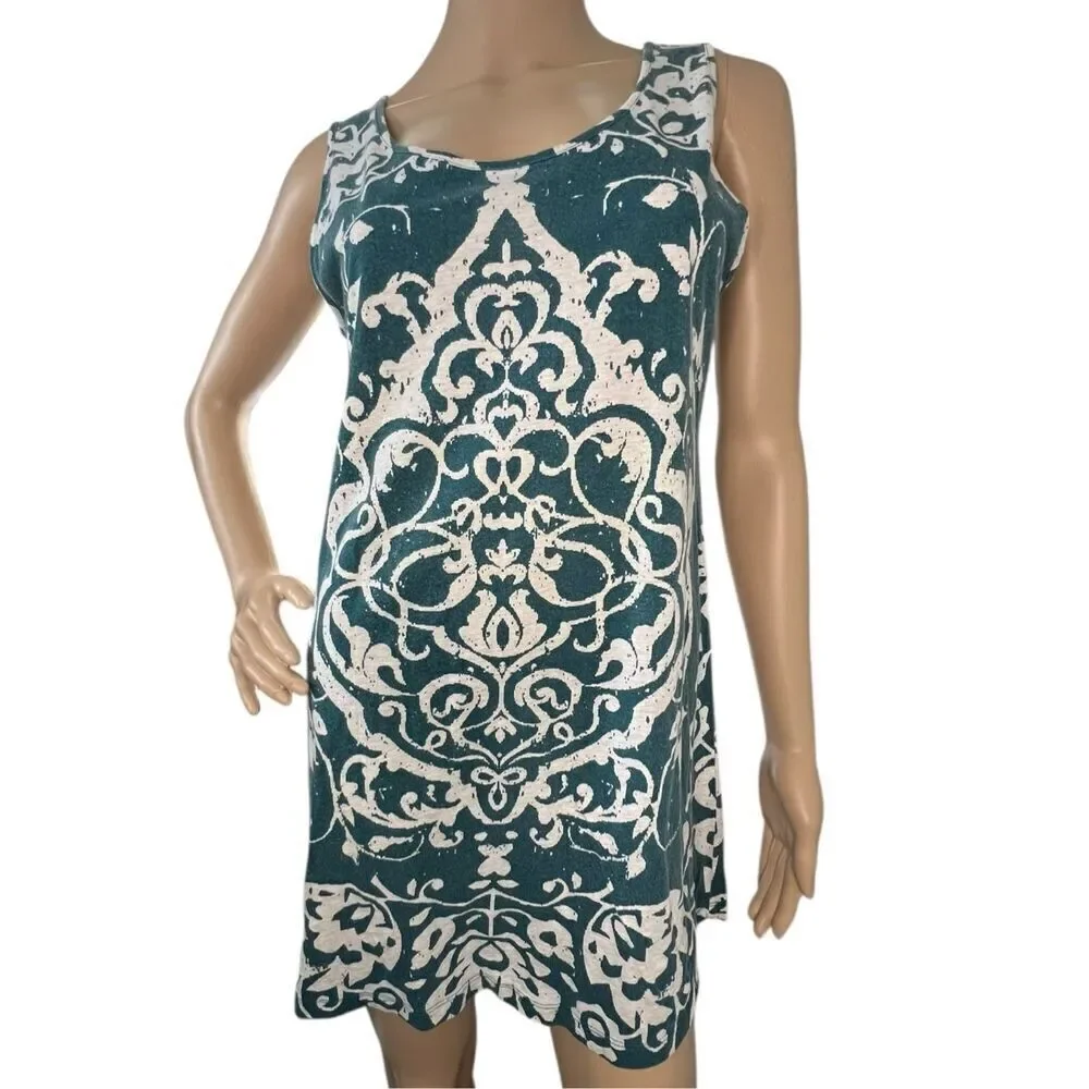 Soft Surroundings Boho Abstract Floral Pattern Tank Mini Dress